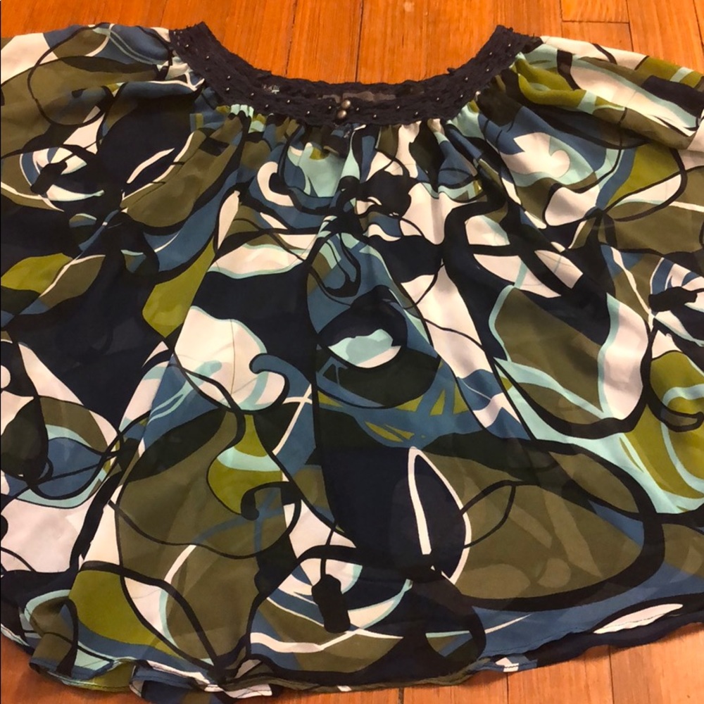 Sheer cap sleeve tunic